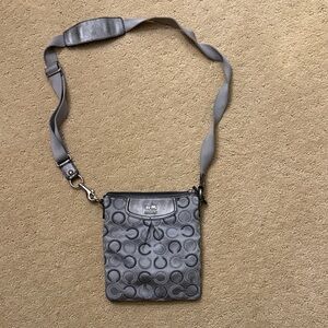 Coach Metallic Gray Crossbody Bag